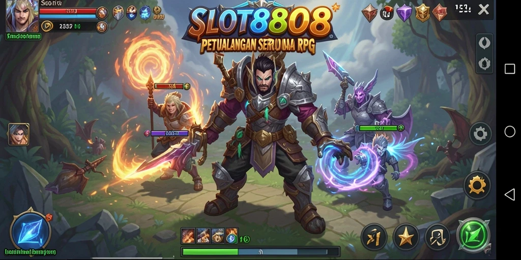Tangkapan layar menampilkan aksi pertempuran seru dalam SLOT8808.