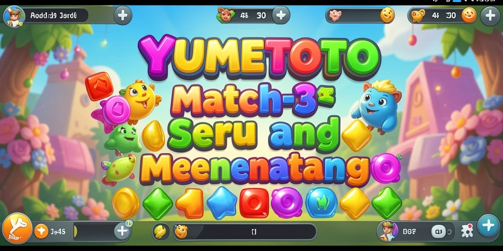 Tampilan gameplay YUMETOTO yang menampilkan keseruan Match-3.
